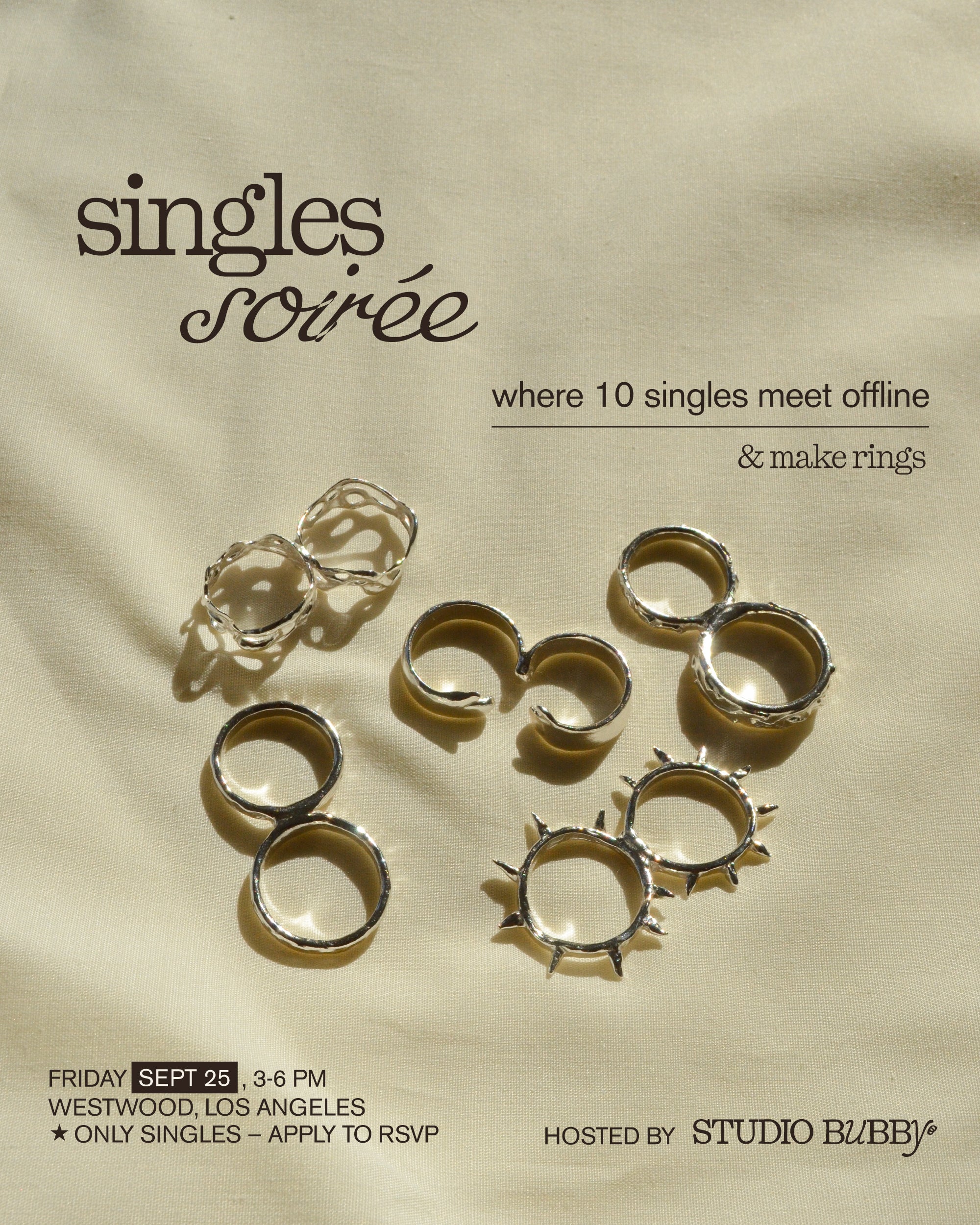singles soirée: silver ring making
