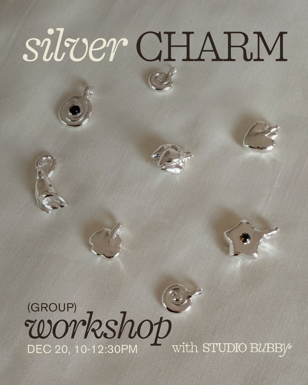 group workshop: silver charm making