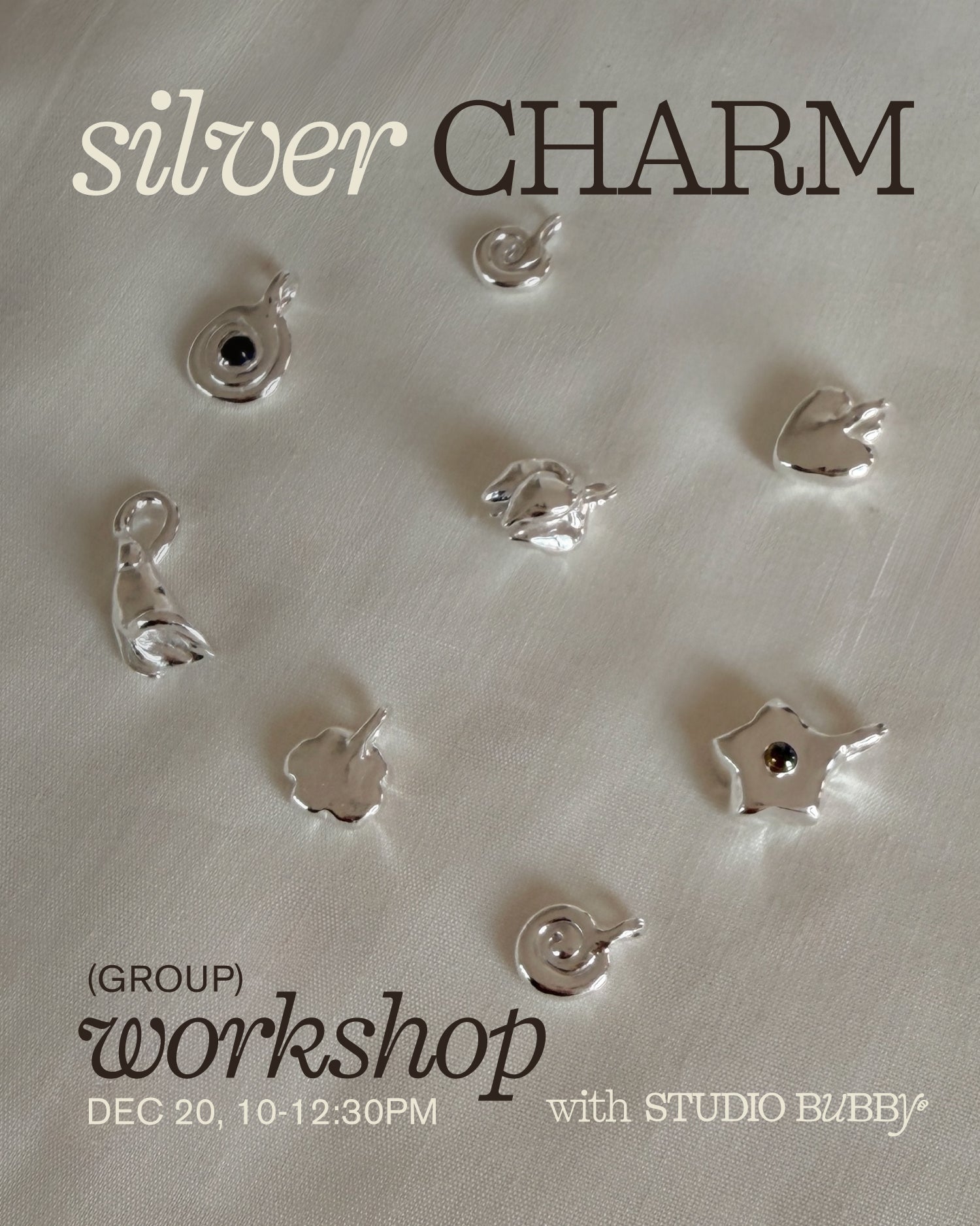 group workshop: silver charm making
