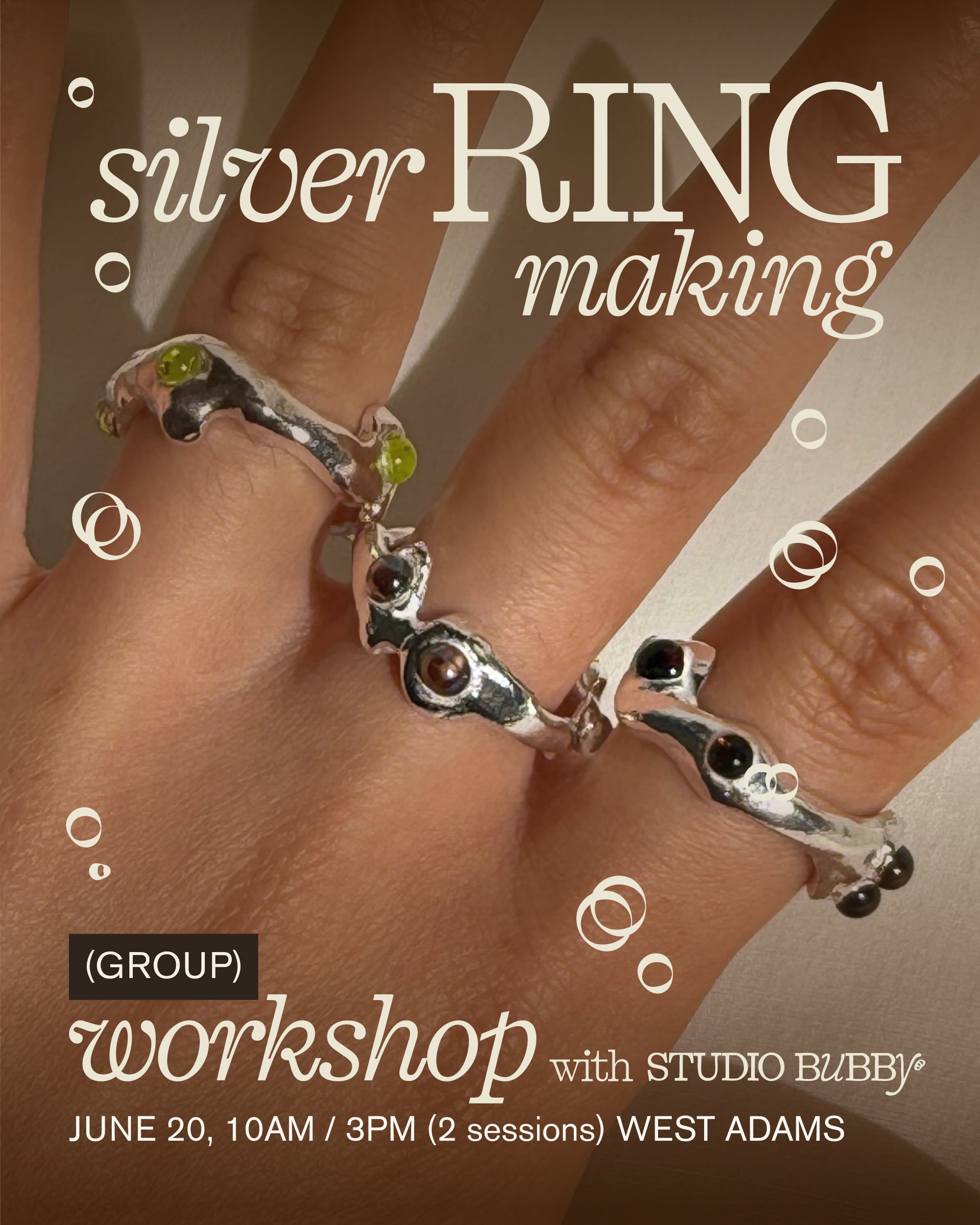 6/20 group workshop: silver ring making