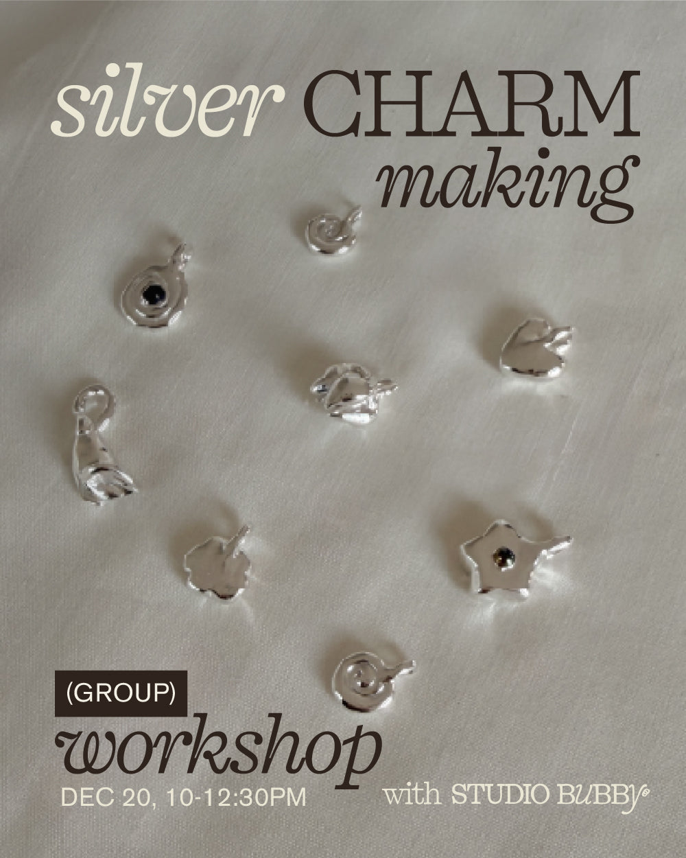 group workshop: silver charm making