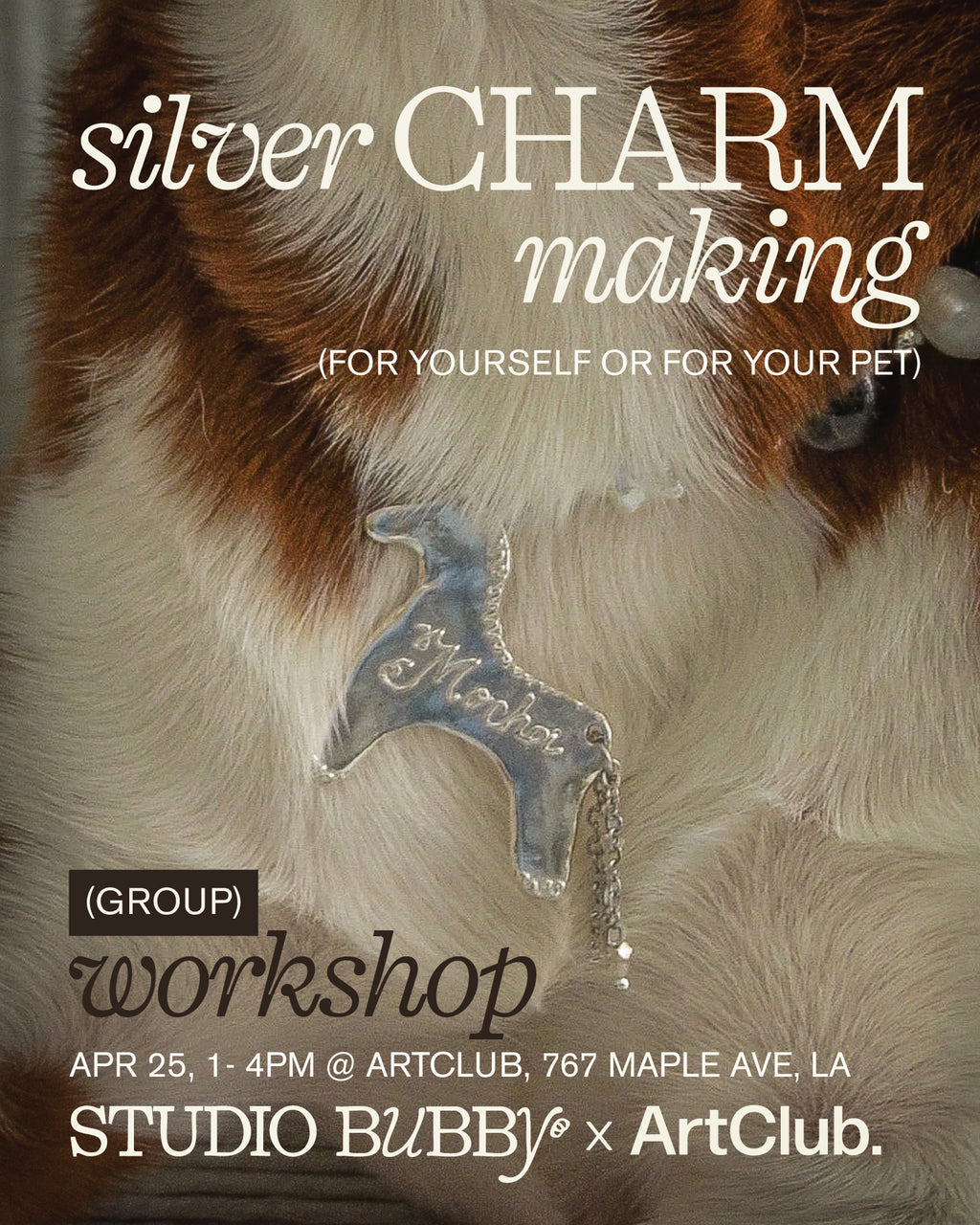 4/25 group workshop: silver charm making with ArtClub.