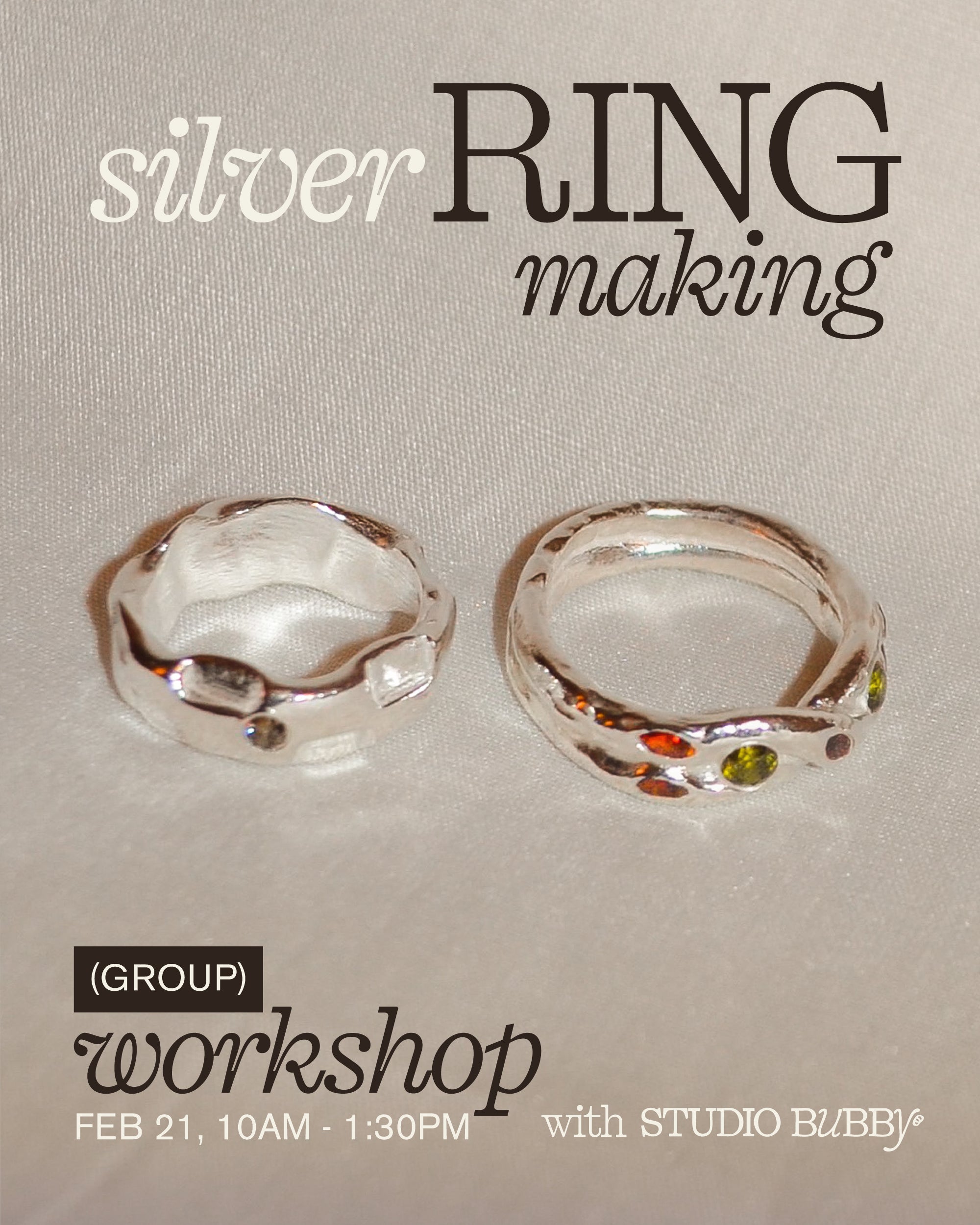 group workshop: silver ring making