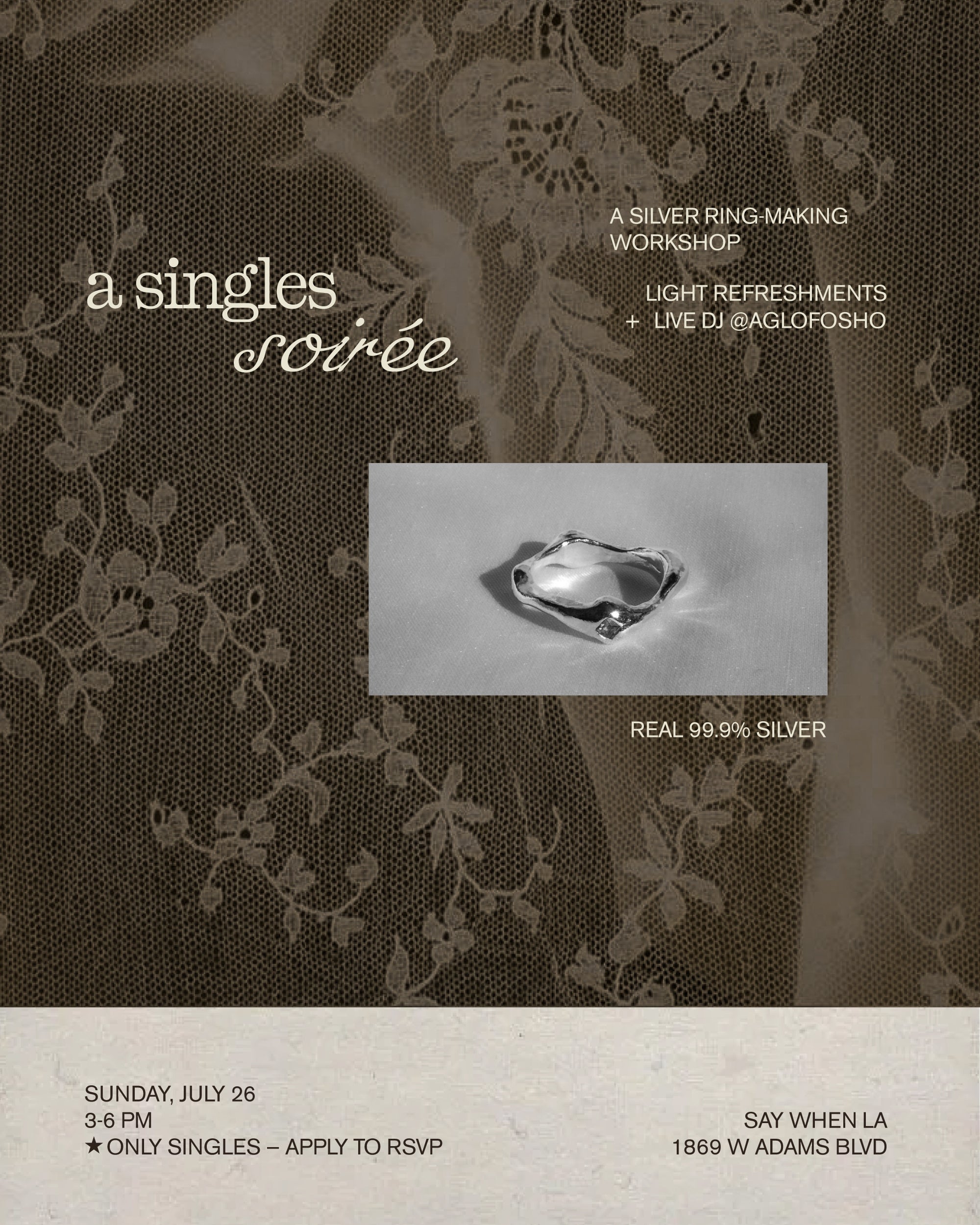 7/26 a singles soirée: silver ring making